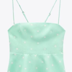 Linen polka dot dress